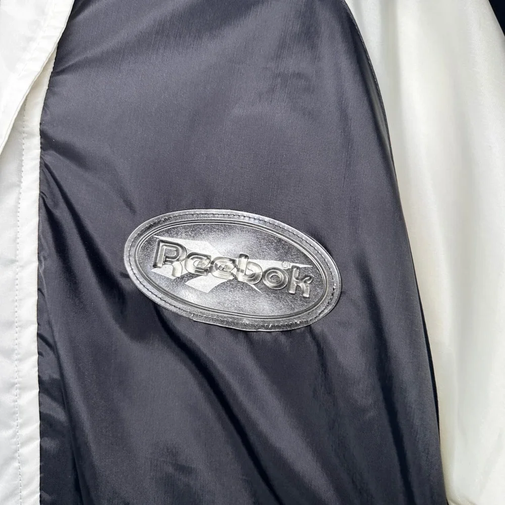 90s Reebok Anorak Jacket Men‎ Medium Black White Colorblock Commuter Streetwear
